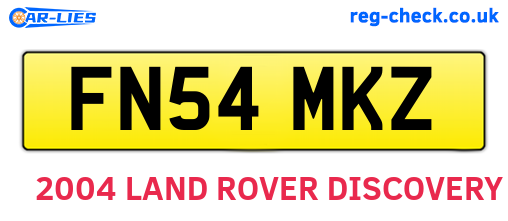 FN54MKZ are the vehicle registration plates.