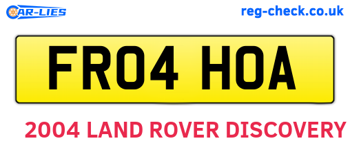 FR04HOA are the vehicle registration plates.
