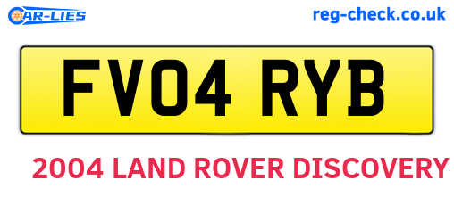 FV04RYB are the vehicle registration plates.