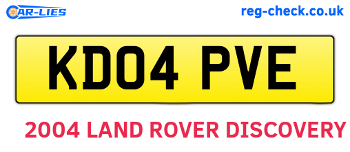KD04PVE are the vehicle registration plates.