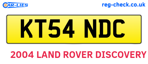 KT54NDC are the vehicle registration plates.