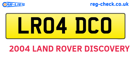 LR04DCO are the vehicle registration plates.