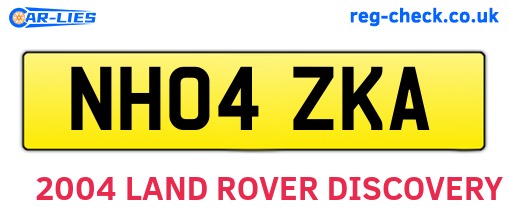 NH04ZKA are the vehicle registration plates.