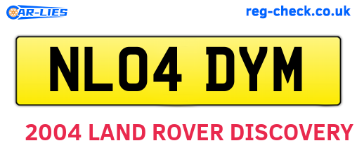 NL04DYM are the vehicle registration plates.