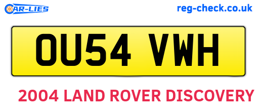 OU54VWH are the vehicle registration plates.