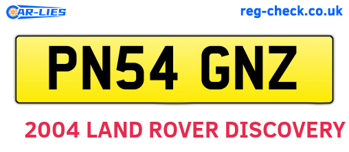 PN54GNZ are the vehicle registration plates.