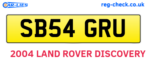 SB54GRU are the vehicle registration plates.