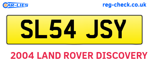 SL54JSY are the vehicle registration plates.