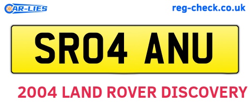 SR04ANU are the vehicle registration plates.