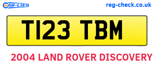 T123TBM are the vehicle registration plates.