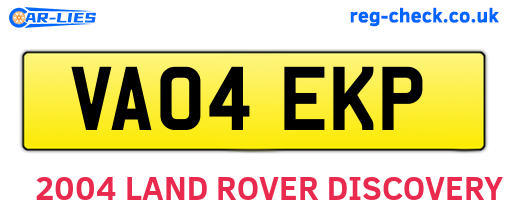VA04EKP are the vehicle registration plates.