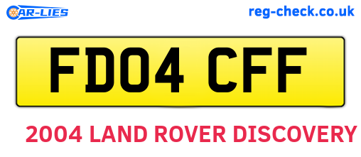 FD04CFF are the vehicle registration plates.