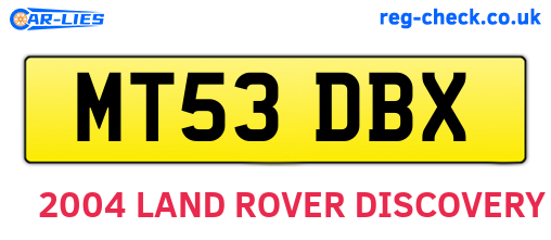 MT53DBX are the vehicle registration plates.