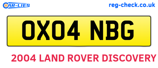 OX04NBG are the vehicle registration plates.