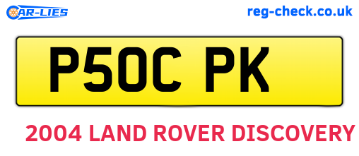 P50CPK are the vehicle registration plates.