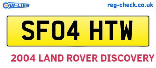 SF04HTW are the vehicle registration plates.