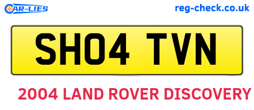 SH04TVN are the vehicle registration plates.