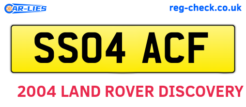 SS04ACF are the vehicle registration plates.