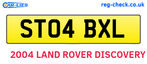 ST04BXL are the vehicle registration plates.