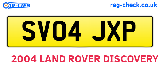 SV04JXP are the vehicle registration plates.