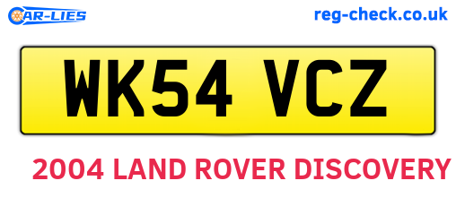 WK54VCZ are the vehicle registration plates.