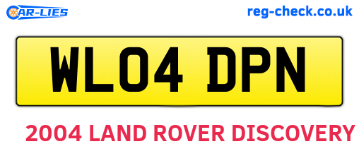 WL04DPN are the vehicle registration plates.
