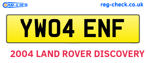 YW04ENF are the vehicle registration plates.