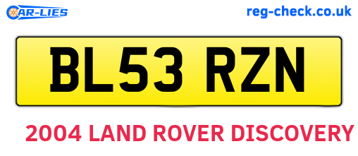 BL53RZN are the vehicle registration plates.