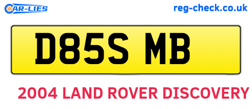 D85SMB are the vehicle registration plates.