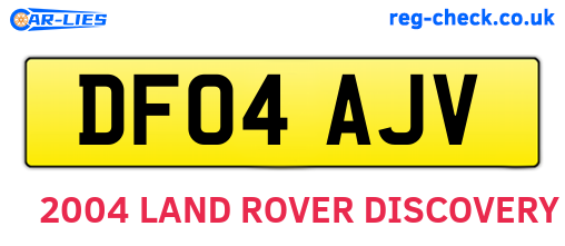 DF04AJV are the vehicle registration plates.