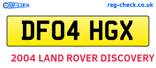 DF04HGX are the vehicle registration plates.