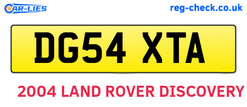 DG54XTA are the vehicle registration plates.
