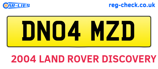 DN04MZD are the vehicle registration plates.