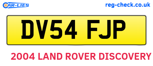 DV54FJP are the vehicle registration plates.