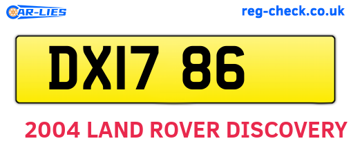 DXI786 are the vehicle registration plates.
