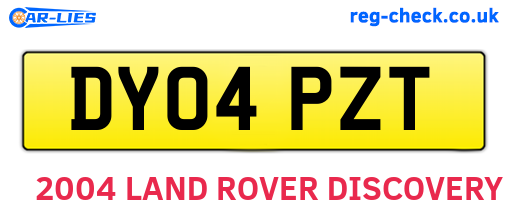 DY04PZT are the vehicle registration plates.