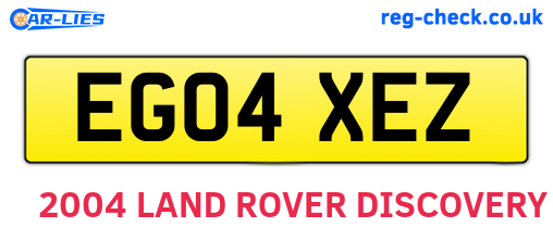 EG04XEZ are the vehicle registration plates.