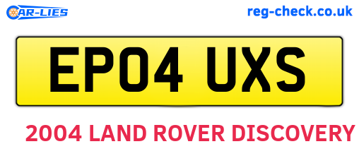 EP04UXS are the vehicle registration plates.