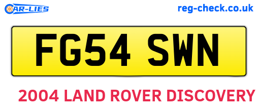 FG54SWN are the vehicle registration plates.