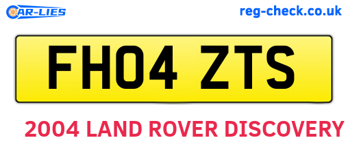 FH04ZTS are the vehicle registration plates.
