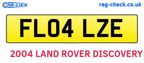 FL04LZE are the vehicle registration plates.