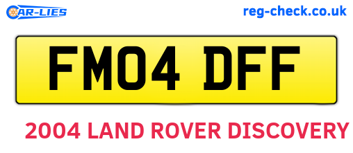 FM04DFF are the vehicle registration plates.