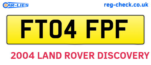 FT04FPF are the vehicle registration plates.
