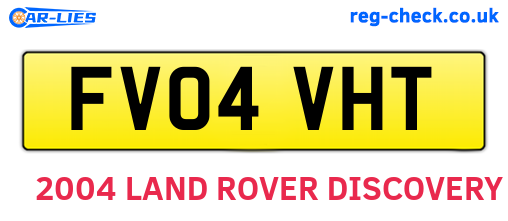 FV04VHT are the vehicle registration plates.
