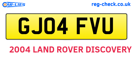 GJ04FVU are the vehicle registration plates.