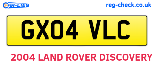 GX04VLC are the vehicle registration plates.