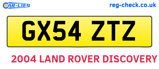 GX54ZTZ are the vehicle registration plates.
