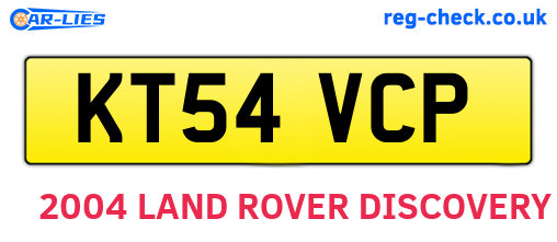 KT54VCP are the vehicle registration plates.