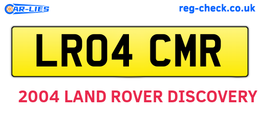 LR04CMR are the vehicle registration plates.