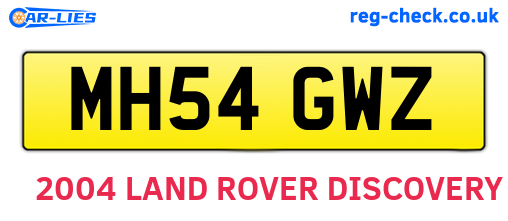 MH54GWZ are the vehicle registration plates.